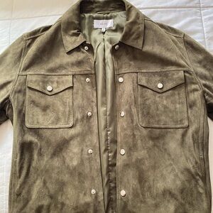 Reiss, evergreen suede jacket. Sz Medium.